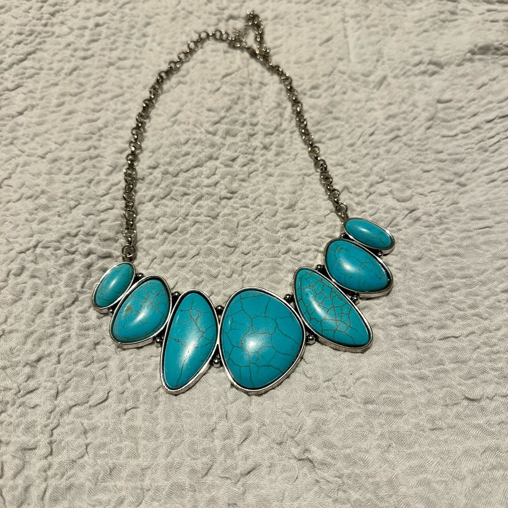 Faux turquoise necklace